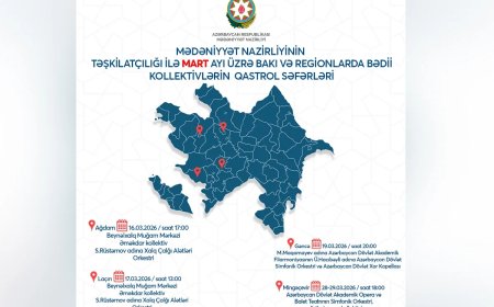Regionlarda qastrol proqramı çərçivəsində martda 4 rayonda konsert təşkil olunacaq